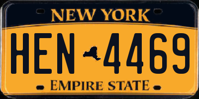 NY license plate HEN4469