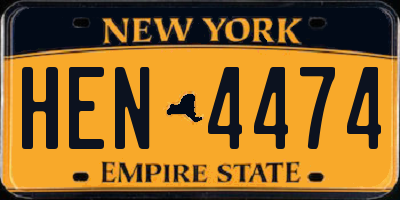 NY license plate HEN4474