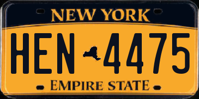 NY license plate HEN4475