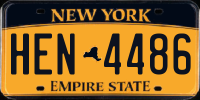 NY license plate HEN4486