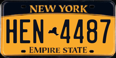 NY license plate HEN4487