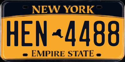 NY license plate HEN4488