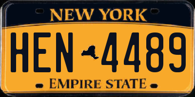 NY license plate HEN4489