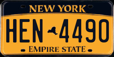 NY license plate HEN4490