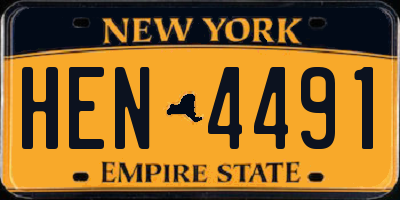 NY license plate HEN4491