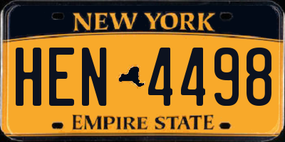NY license plate HEN4498