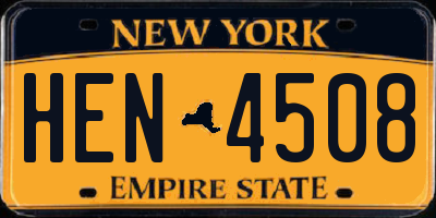 NY license plate HEN4508