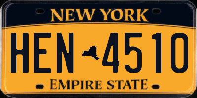 NY license plate HEN4510