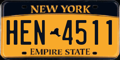 NY license plate HEN4511
