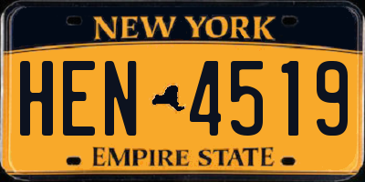 NY license plate HEN4519