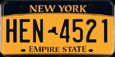 NY license plate HEN4521