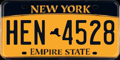 NY license plate HEN4528