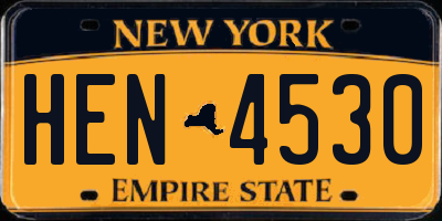 NY license plate HEN4530