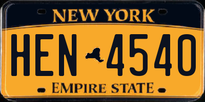 NY license plate HEN4540