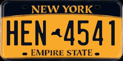 NY license plate HEN4541