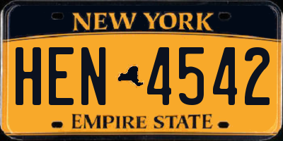 NY license plate HEN4542