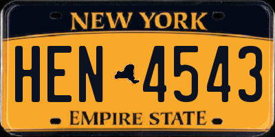 NY license plate HEN4543