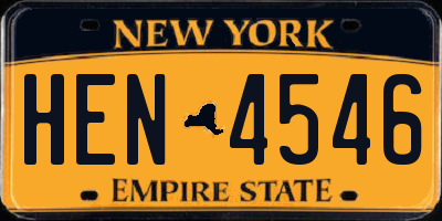NY license plate HEN4546