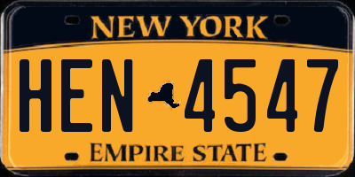 NY license plate HEN4547