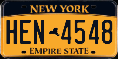 NY license plate HEN4548