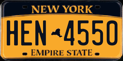 NY license plate HEN4550