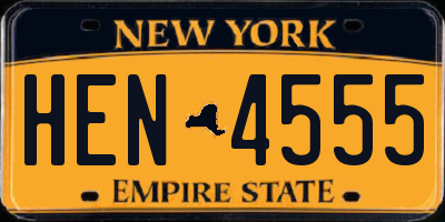 NY license plate HEN4555