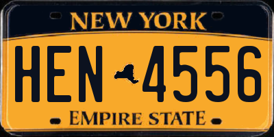 NY license plate HEN4556