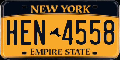 NY license plate HEN4558