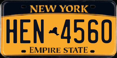 NY license plate HEN4560
