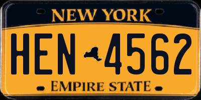 NY license plate HEN4562