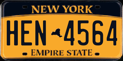 NY license plate HEN4564