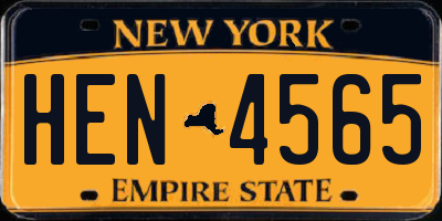 NY license plate HEN4565