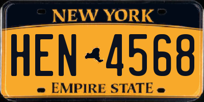 NY license plate HEN4568