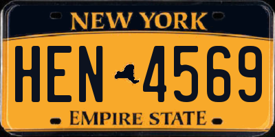 NY license plate HEN4569