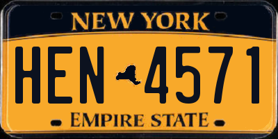 NY license plate HEN4571