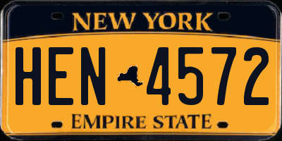 NY license plate HEN4572