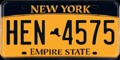 NY license plate HEN4575