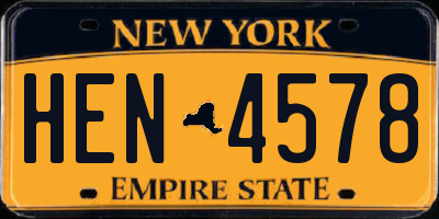 NY license plate HEN4578