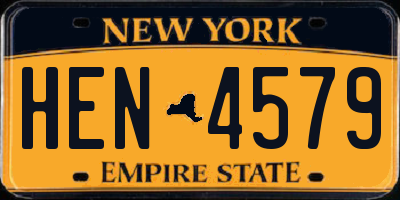 NY license plate HEN4579