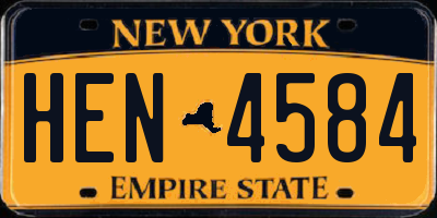 NY license plate HEN4584