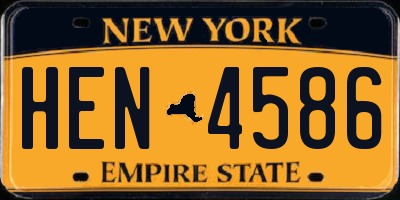 NY license plate HEN4586