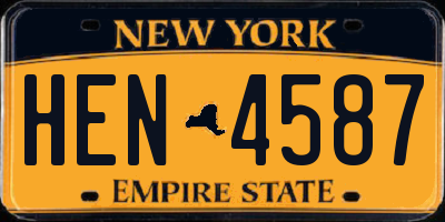 NY license plate HEN4587