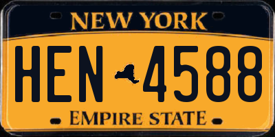NY license plate HEN4588