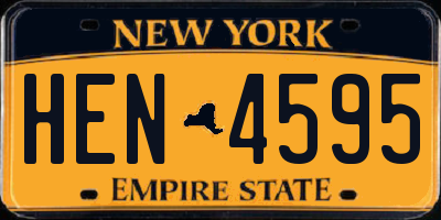 NY license plate HEN4595