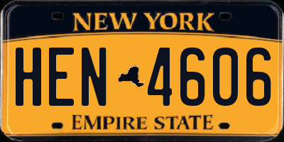 NY license plate HEN4606