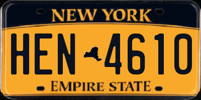 NY license plate HEN4610
