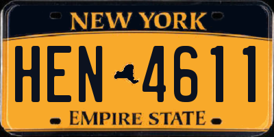 NY license plate HEN4611