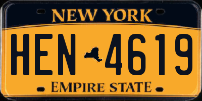 NY license plate HEN4619