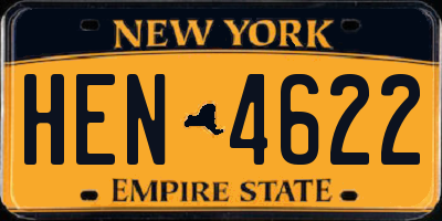 NY license plate HEN4622
