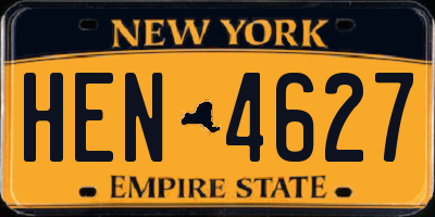 NY license plate HEN4627